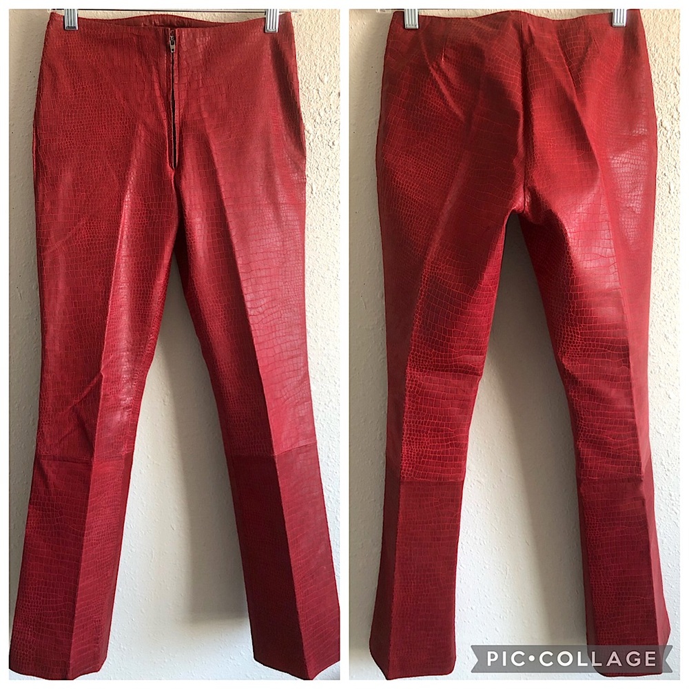 Vintage Genuine Leather Snakeskin High Waist Pants | 1